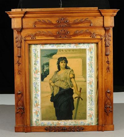 Cornice in Legno con Fregi Intagliati, XX Secolo