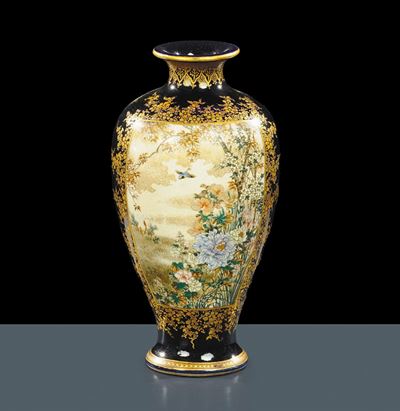 Vaso Satsuma Periodo Meiji Firmato Kiukozam, Kinkozan XIX Secolo