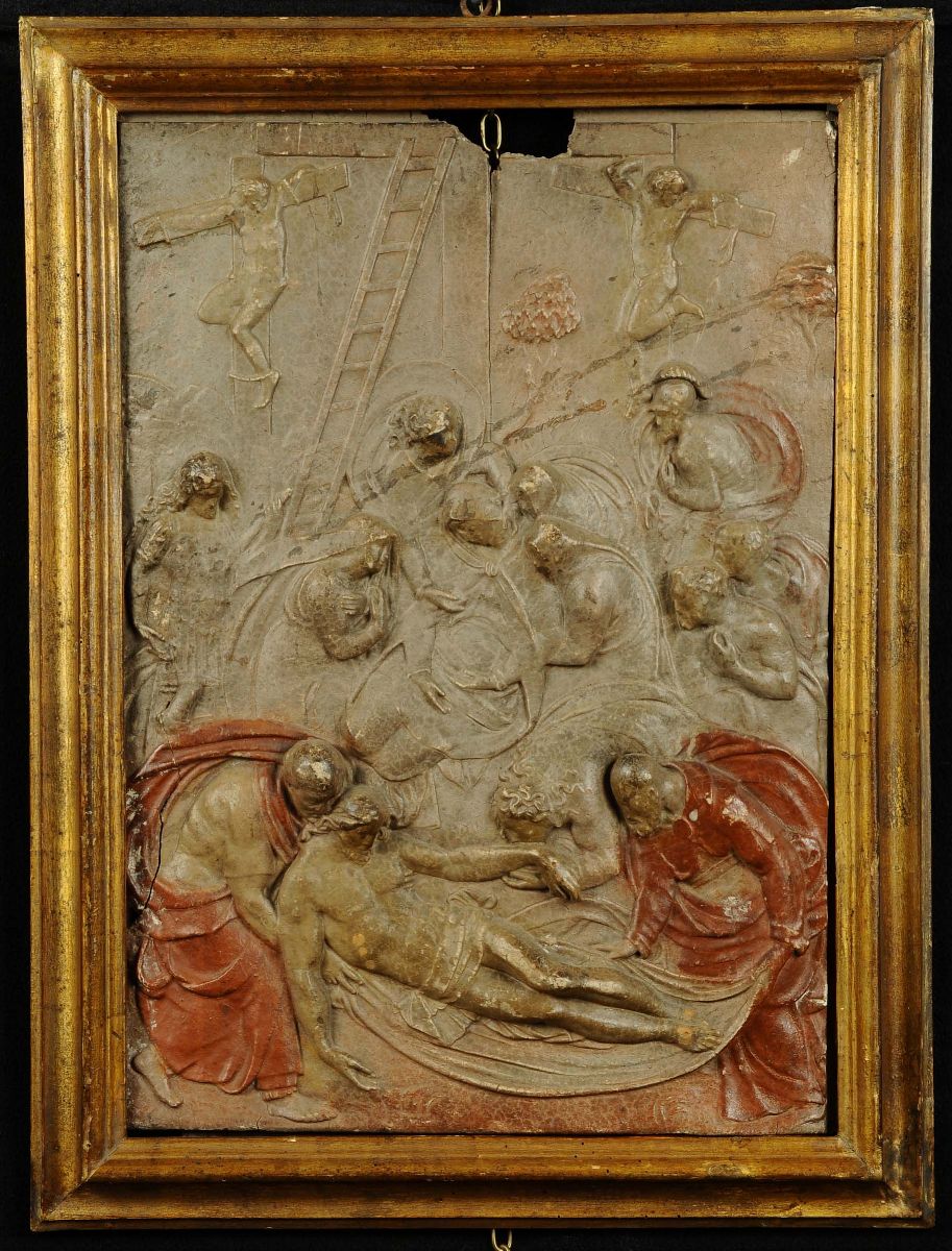 Bassorilievo in Stucco Raffigurante la Deposizione di Cristo, XVIII Secolo