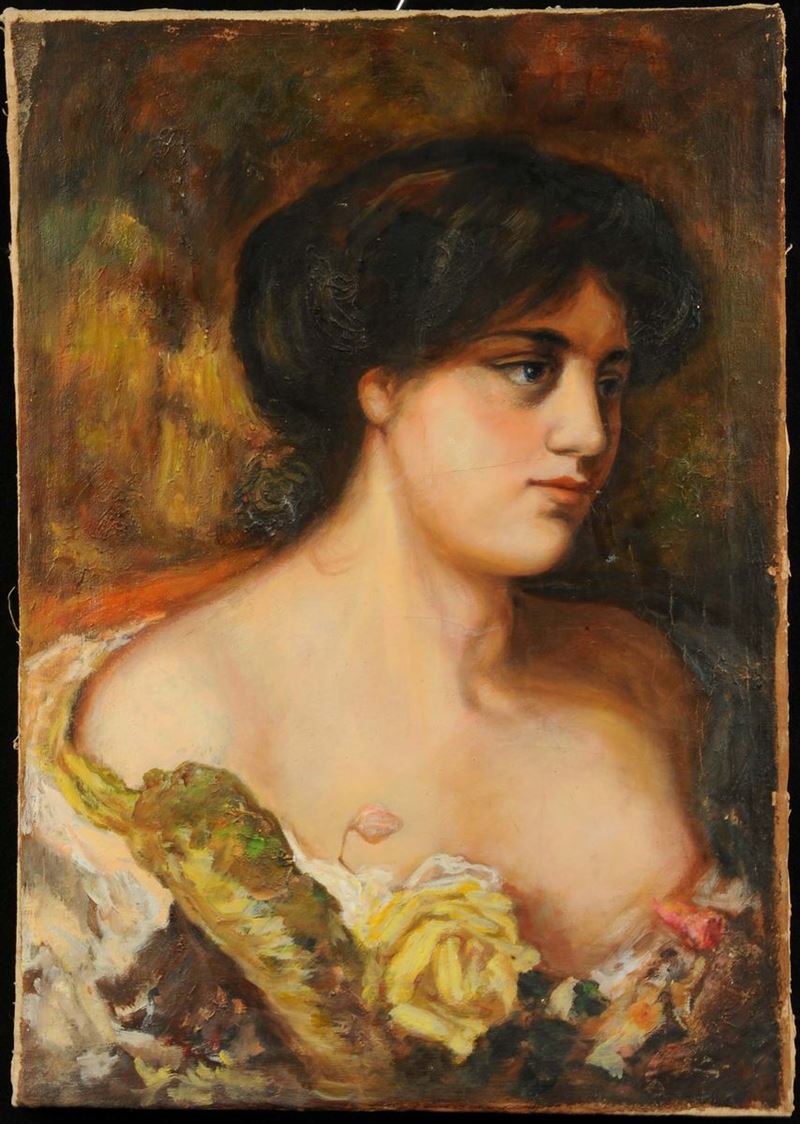 Anonimo del XIX secolo Ritratto femminile  - Auction Antiquariato, Argenti e Dipinti Antichi - Cambi Casa d'Aste