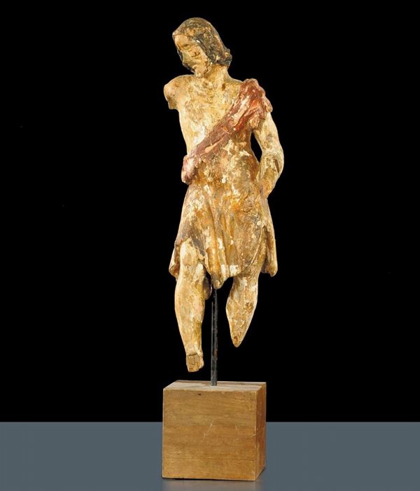 Scultura in legno raffigurante San Giovanni Battista, Toscana XVII secolo