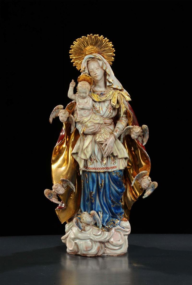Madonna con Bambino in ceramica, Eugenio Pattarino  - Asta Antiquariato, Argenti e Dipinti Antichi - Cambi Casa d'Aste