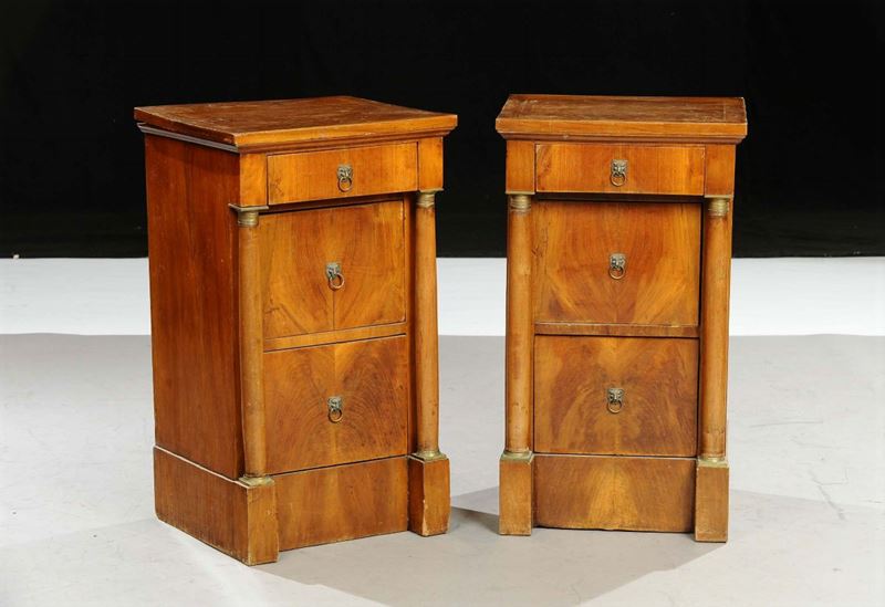 Coppia di comodini Impero, XIX secolo  - Auction Antiquariato, Argenti e Dipinti Antichi - Cambi Casa d'Aste