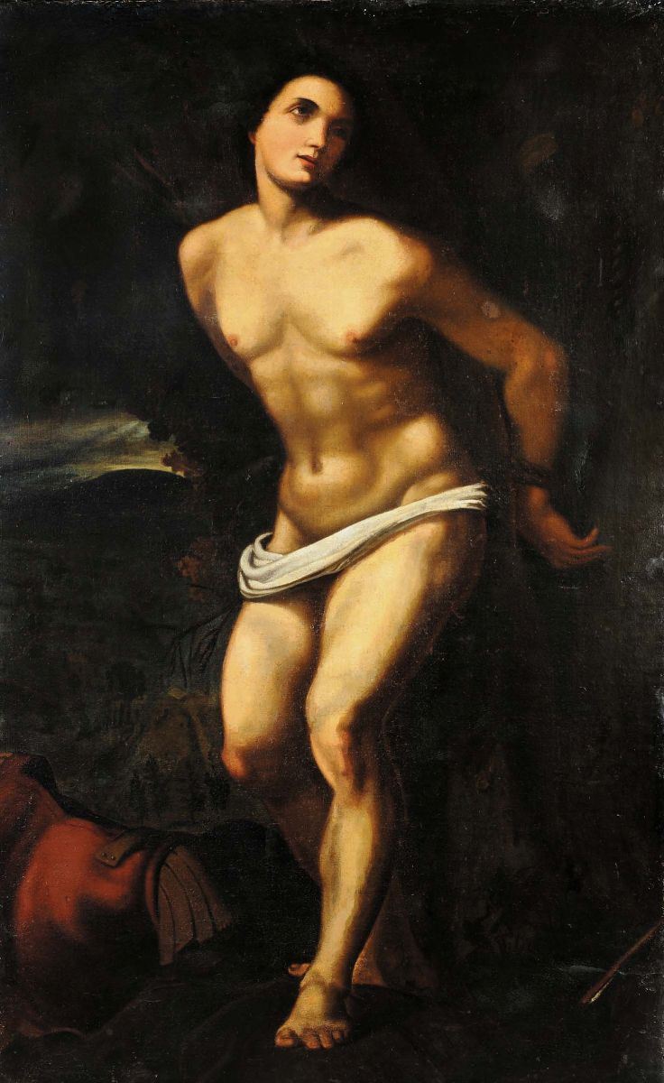 Scuola del XVII secolo San Sebastiano  - Asta Antiquariato, Argenti e Dipinti Antichi - Cambi Casa d'Aste