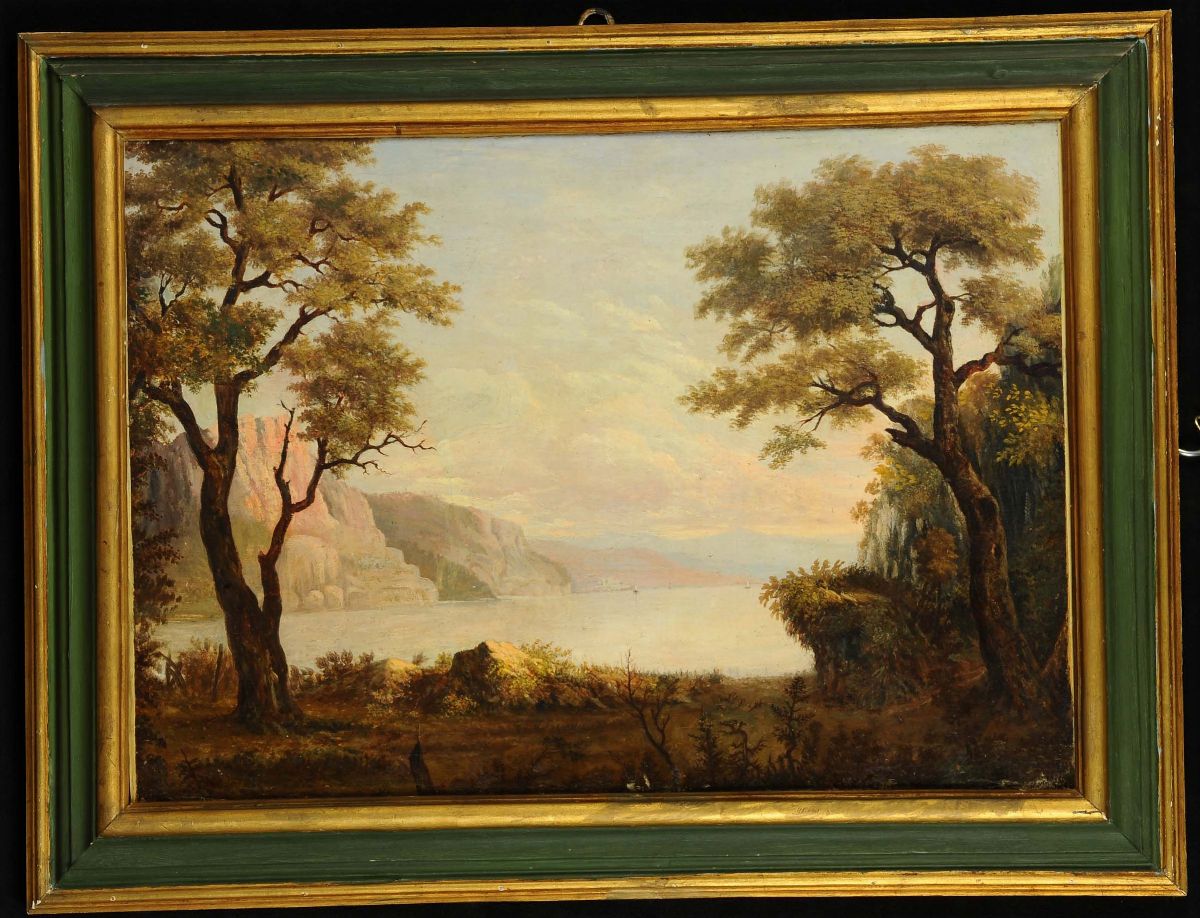 Scuola Inglese del XVIII Secolopaesaggio con Lago