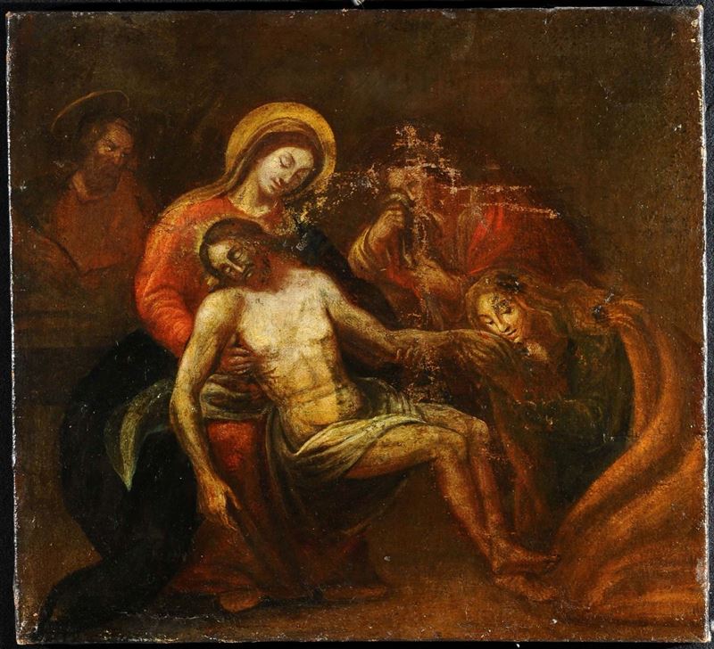Scuola del XVIII secolo Deposizione  - Auction Antiquariato, Argenti e Dipinti Antichi - Cambi Casa d'Aste