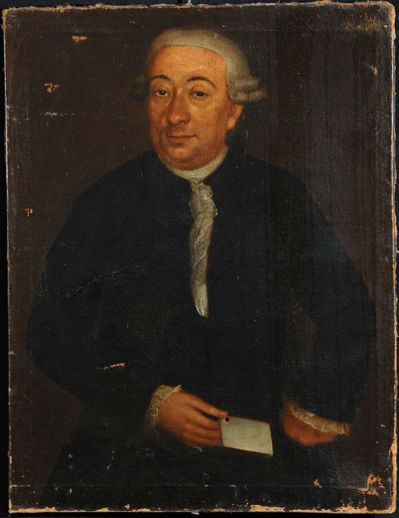 Anonimo della fine del XVIII secolo Ritratto maschile  - Auction Antiquariato, Argenti e Dipinti Antichi - Cambi Casa d'Aste