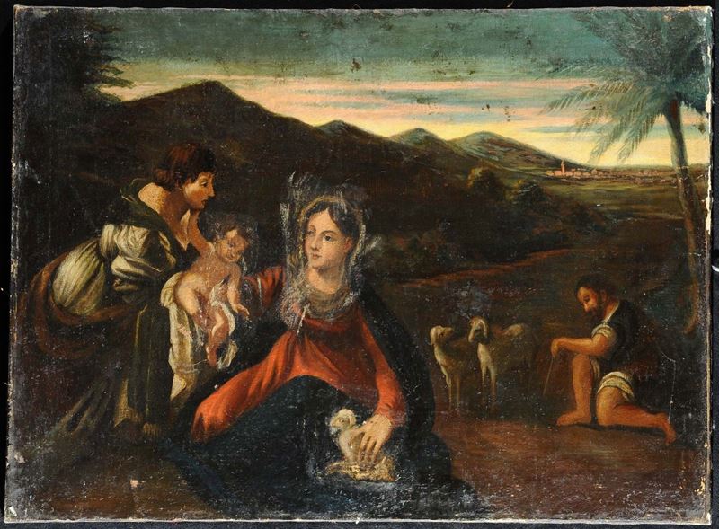 Scuola del XVIII secolo Scena Biblica  - Auction Antiquariato, Argenti e Dipinti Antichi - Cambi Casa d'Aste